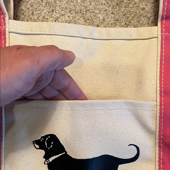 The Black Dog Large Canvas Tote with Deep Pink Trim - Picture 3 of 9